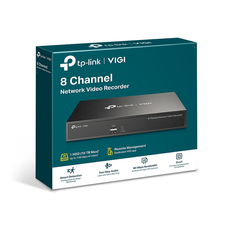 TP-LINK VIGI NVR1008H network video recorder 1U Black (VIGI-NVR1008H) - Cartouches Certifiees