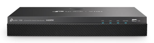 TP-LINK VIGI NVR2008H-8MP-2TB Enregistreur vidéo sur réseau Noir (VIGINVR2008H-8MP-2TB)