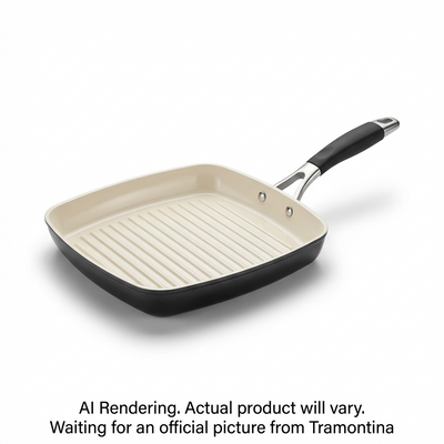 TRAMONTINA 11 In Square Grill Pan - Cf - Porcelain (80110/023DS) - Cartouches Certifiees