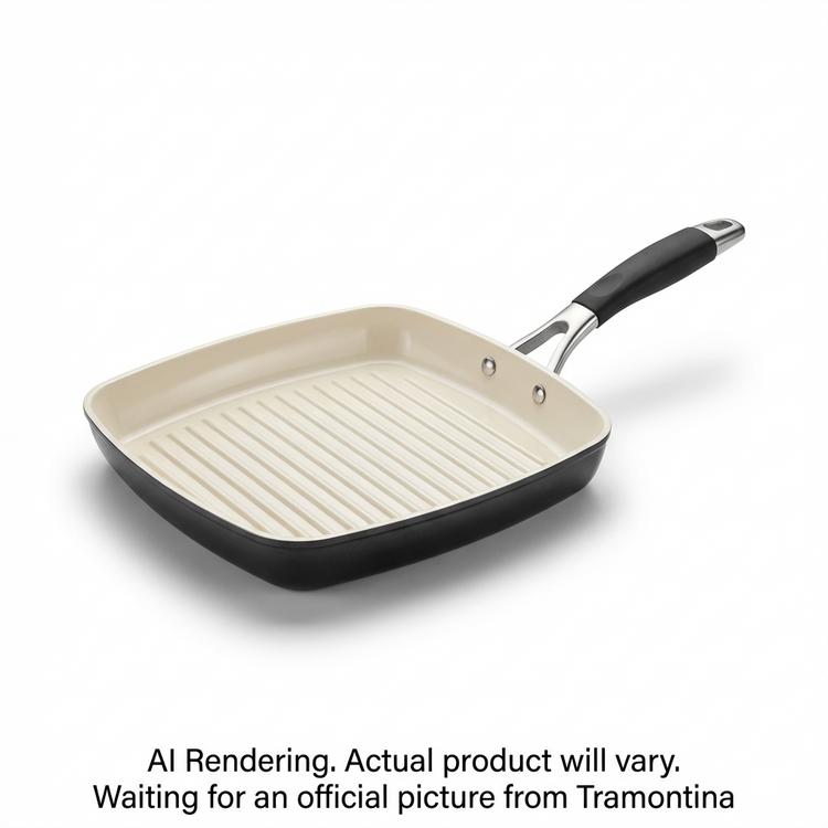 TRAMONTINA 11 In Square Grill Pan - Cf - Porcelain (80110/023DS) - Cartouches Certifiees