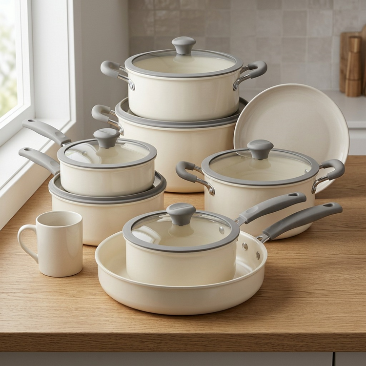 TRAMONTINA 11 Pc Nesting Cw Set-Pe-Cer-Wht-Oly (80156/143DS) - Cartouches Certifiees