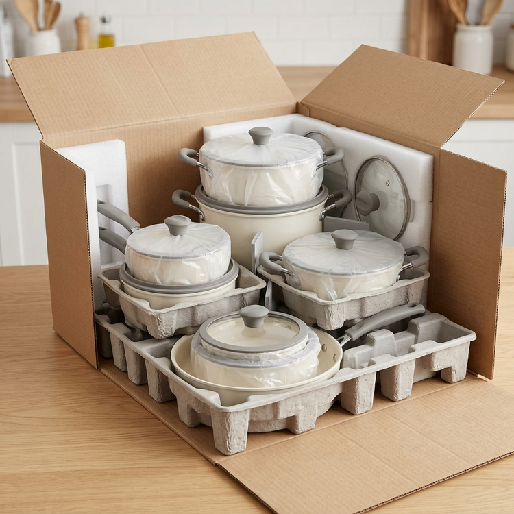 TRAMONTINA 11 Pc Nesting Cw Set-Pe-Cer-Wht-Oly (80156/143DS) - Cartouches Certifiees