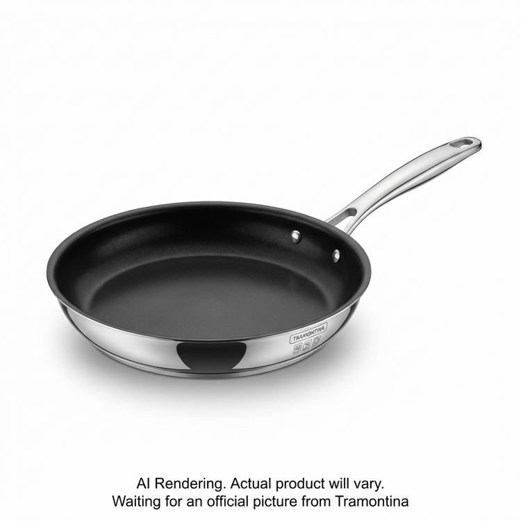 TRAMONTINA 12 In Saute Pan - Stainless Steel - Nonstick - Tubular Ss Handle (80154/082DS) - Cartouches Certifiees