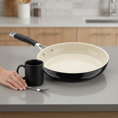 TRAMONTINA 12In Fry Pan-Al Ind-Pe-Cer-Blk-Mas (80110/020DS) - Cartouches Certifiees