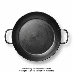 TRAMONTINA 15 In Paella Pan - Carbon Steel - 2.25Mm (80111/006DS) - Cartouches Certifiees