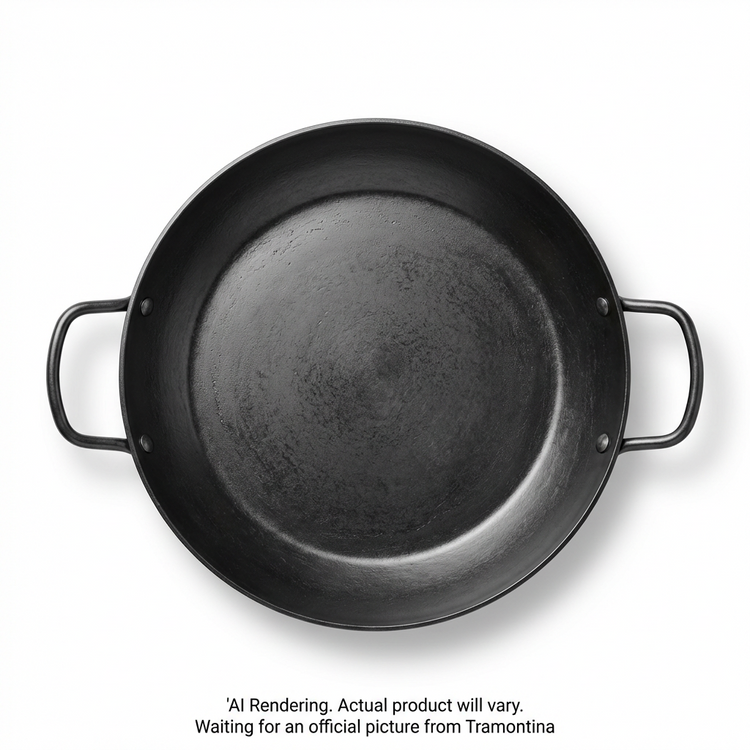 TRAMONTINA 15 In Paella Pan - Carbon Steel - 2.25Mm (80111/006DS) - Cartouches Certifiees