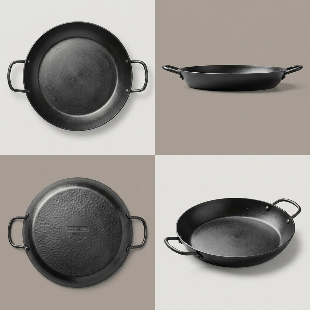 TRAMONTINA 15 In Paella Pan - Carbon Steel - 2.25Mm (80111/006DS) - Cartouches Certifiees