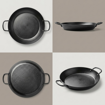 TRAMONTINA 15 In Paella Pan - Carbon Steel - 2.25Mm (80111/006DS) - Cartouches Certifiees