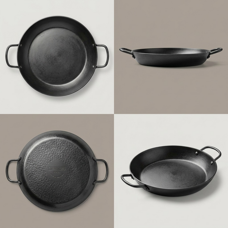 TRAMONTINA 15 In Paella Pan - Carbon Steel - 2.25Mm (80111/006DS) - Cartouches Certifiees