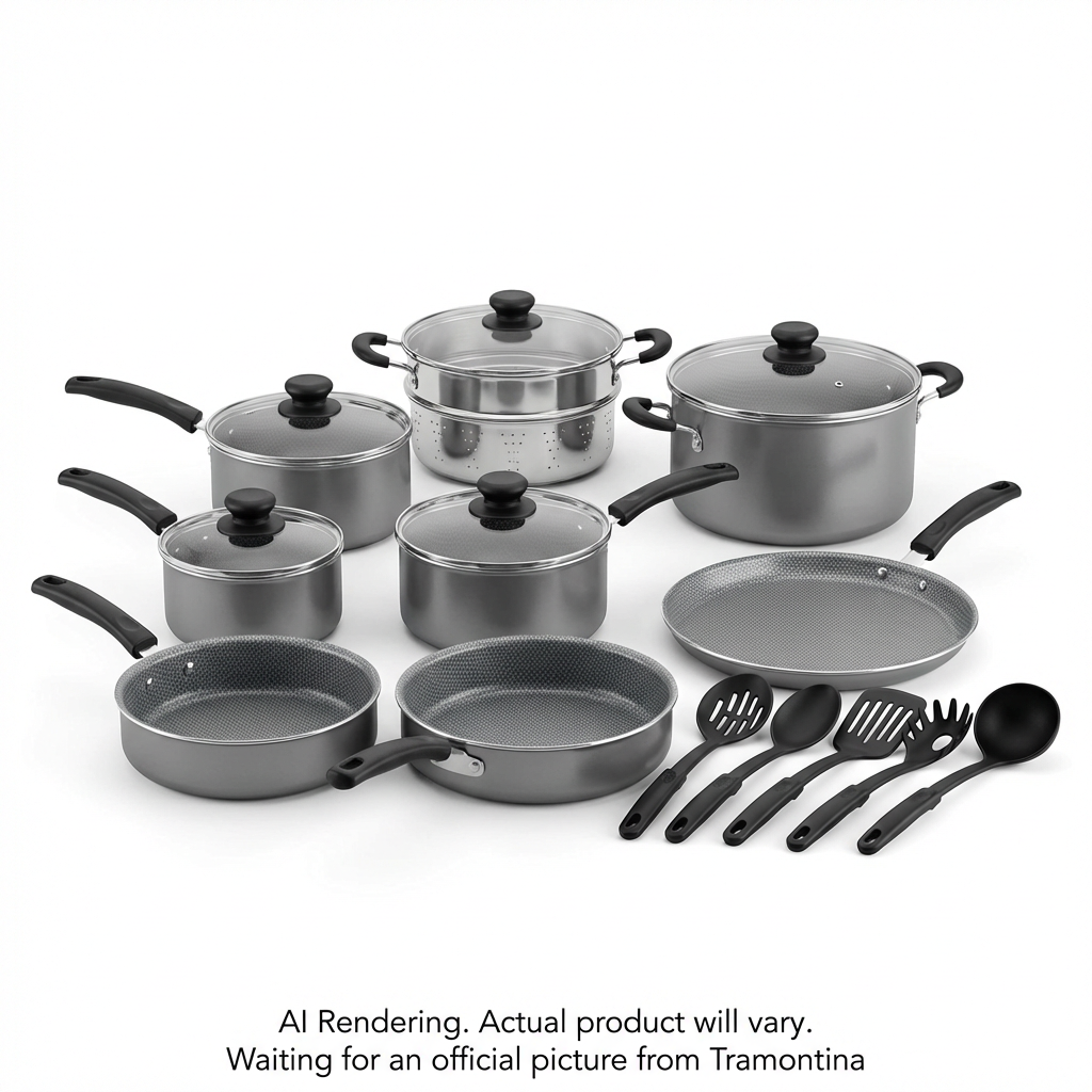 TRAMONTINA 18 Pc Cookware Set - Aluminum, Ns - Stee (80119/545CA) - Cartouches Certifiees