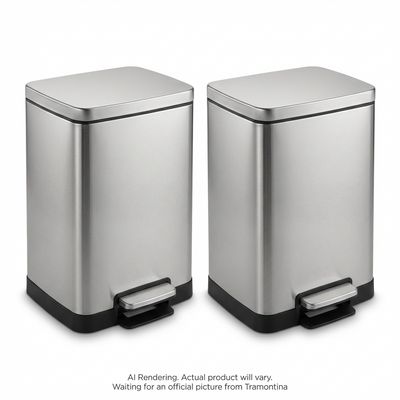 TRAMONTINA 2 Pk-2 Gal. Step Can-Ss-Rect Shape (81200/035DS) - Cartouches Certifiees