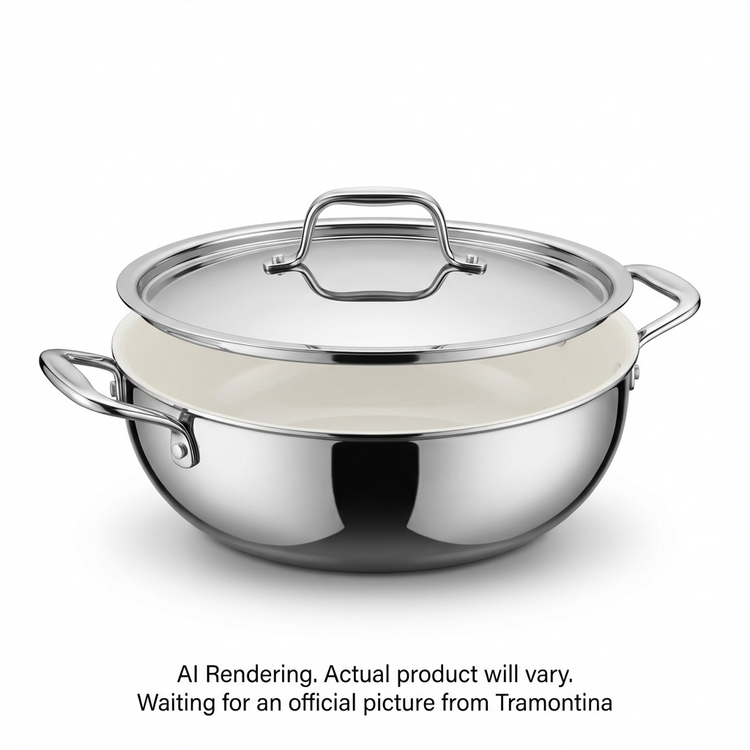 TRAMONTINA 3.75Qt Cov Kadai-Ss Tpc-Cer-Nat-Ark (98051/006DS) - Cartouches Certifiees