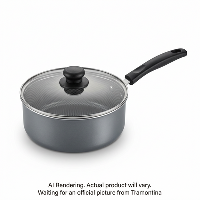 TRAMONTINA 3 Qt Covered Sauce Pan - Aluminum, Ns - Steel Gray - Den - Primaware (80119/556CA) - Cartouches Certifiees