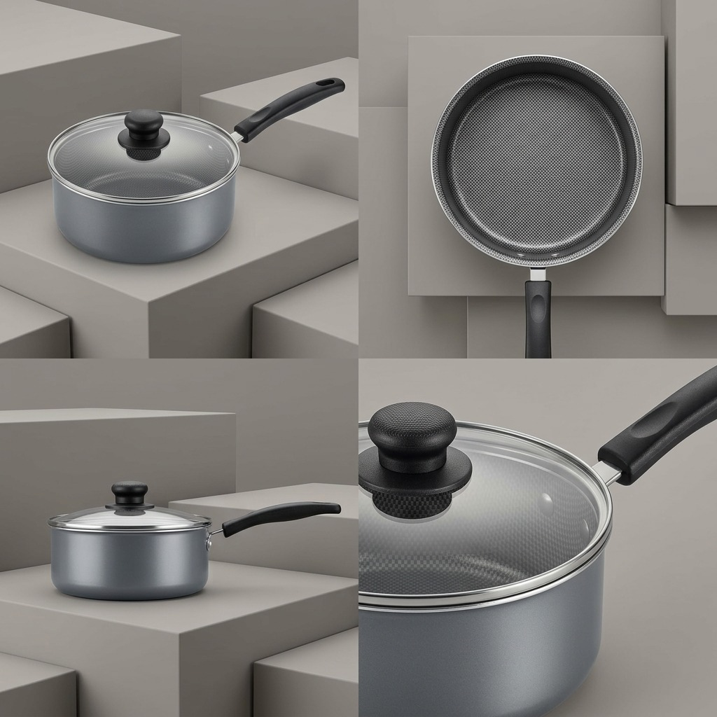 TRAMONTINA 3 Qt Covered Sauce Pan - Aluminum, Ns - Steel Gray - Den - Primaware (80119/556CA) - Cartouches Certifiees