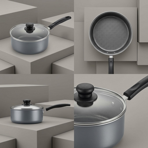 TRAMONTINA 3 Qt Covered Sauce Pan - Aluminum, Ns - Steel Gray - Den - Primaware (80119/556CA) - Cartouches Certifiees