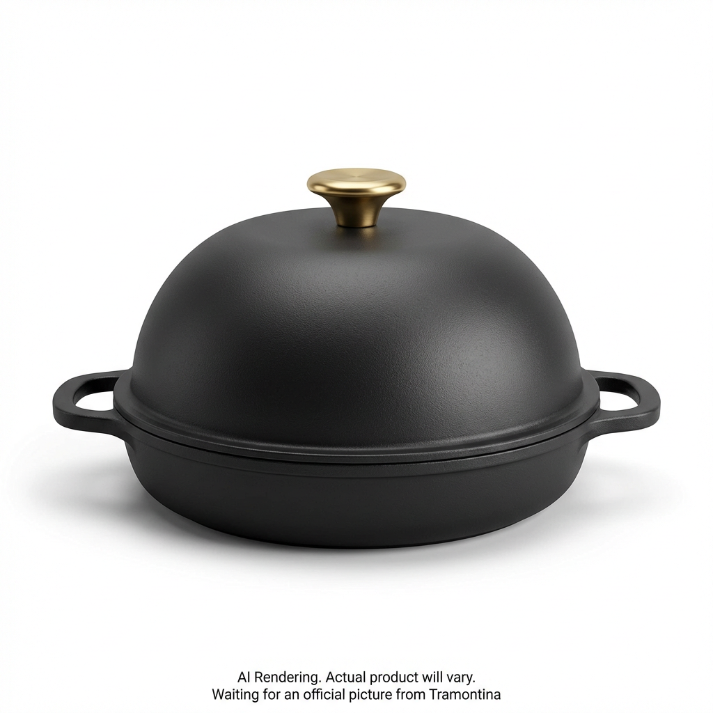 TRAMONTINA 9.5" Enamel Cast Iron Bread Oven, Iron Black (80131/515DS) - Cartouches Certifiees