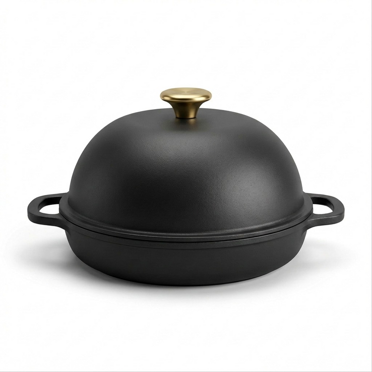 TRAMONTINA 9.5" Enamel Cast Iron Bread Oven, Iron Black (80131/515DS) - Cartouches Certifiees