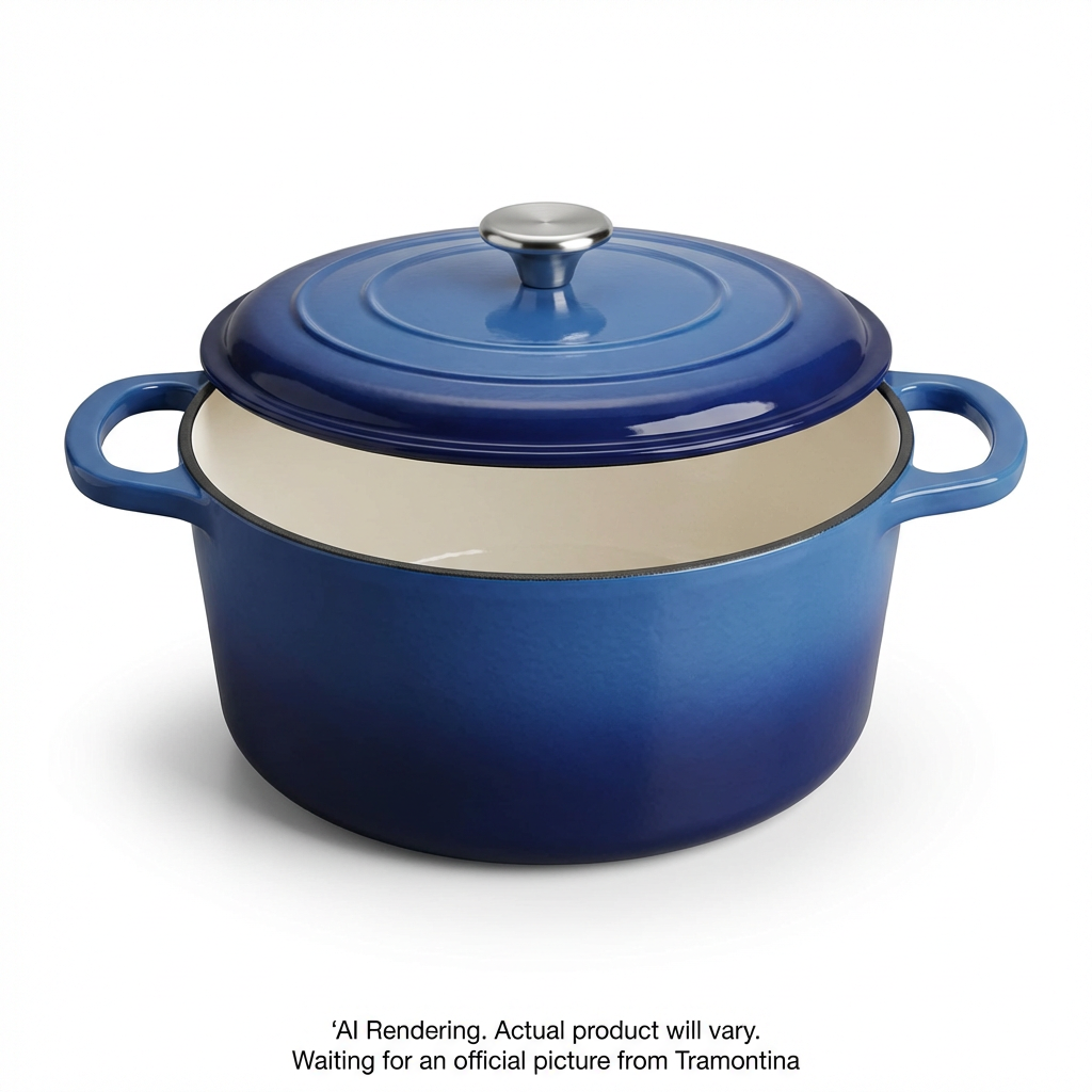 TRAMONTINA Bestow 5.5 Quart Enameled Cast Iron Covered Round Dutch, Gradated Cobalt (80131/075DS) - Cartouches Certifiees