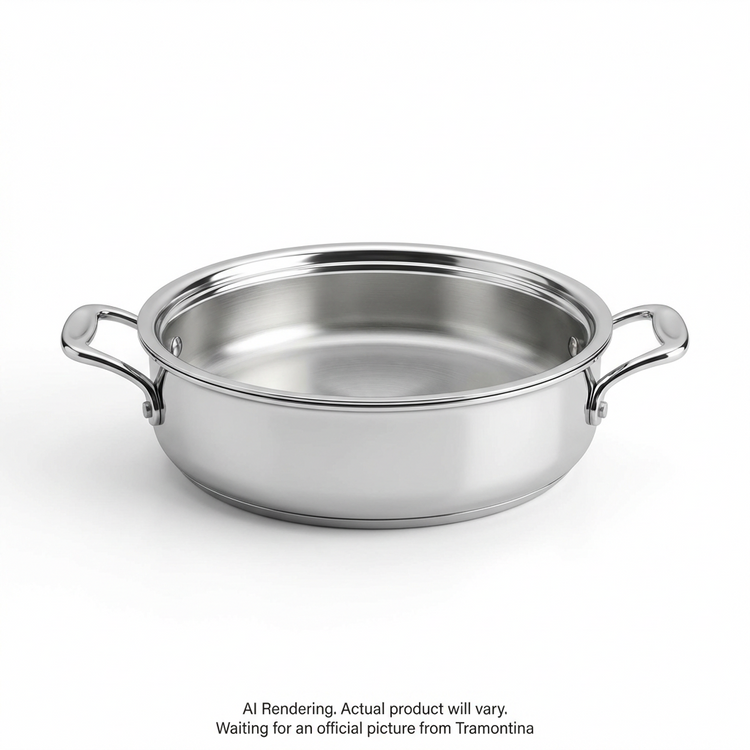 TRAMONTINA Signature 3 Quart Tri-Ply Clad Stainless Steel Covered Braiser (80116/009DS) - Cartouches Certifiees