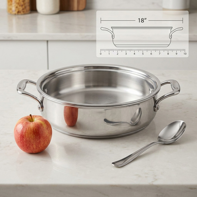 TRAMONTINA Signature 3 Quart Tri-Ply Clad Stainless Steel Covered Braiser (80116/009DS) - Cartouches Certifiees