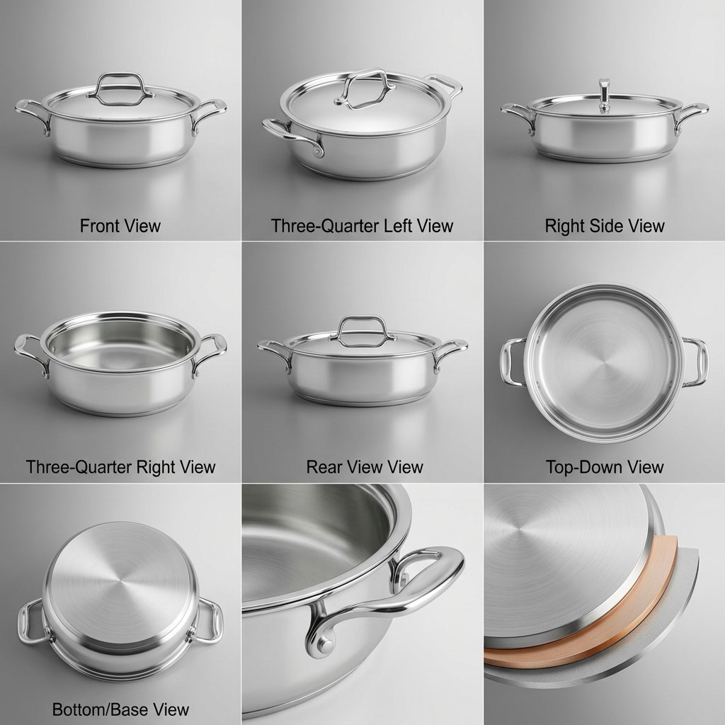 TRAMONTINA Signature 3 Quart Tri-Ply Clad Stainless Steel Covered Braiser (80116/009DS) - Cartouches Certifiees