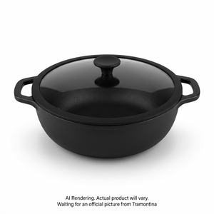 TRAMONTINA Utsava Pre-Seasoned Cast Iron Kadai with Lid, 4.9 qt. (98052/005DS) - Cartouches Certifiees