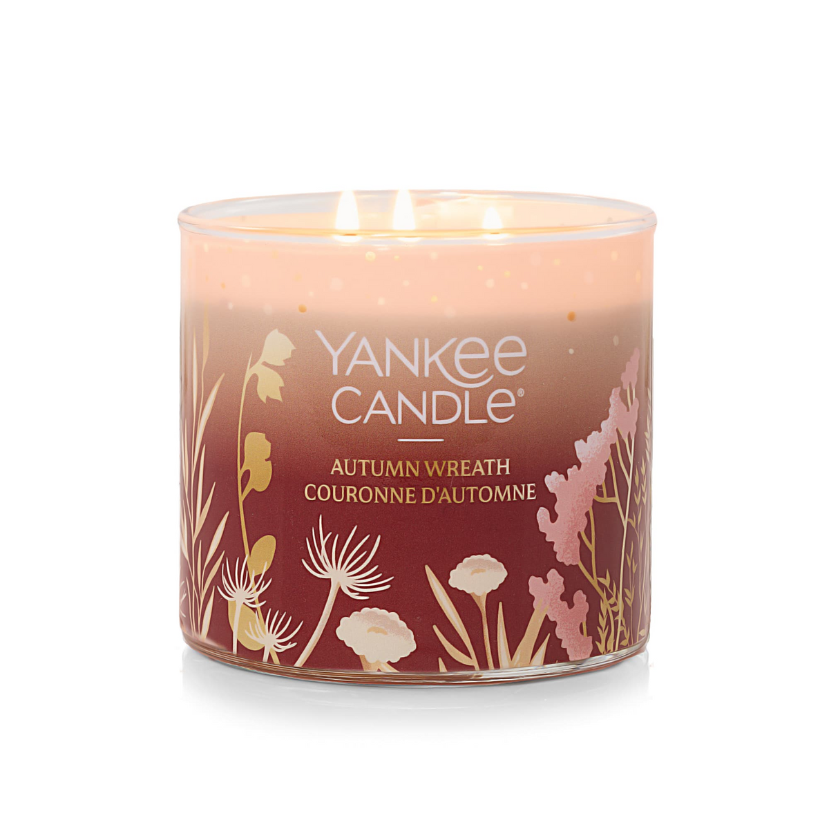 YANKEE CANDLE Autumn Wreath 3-Wick Candle, 14.5 oz (2653137C) - Cartouches Certifiees