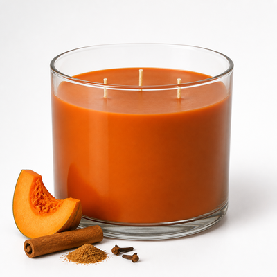 YANKEE CANDLE Spiced Pumpkin 3-Wick Candle, 14.5 oz (2653132C) - Cartouches Certifiees