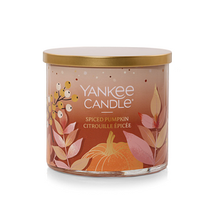 YANKEE CANDLE Spiced Pumpkin 3-Wick Candle, 14.5 oz (2653132C) - Cartouches Certifiees