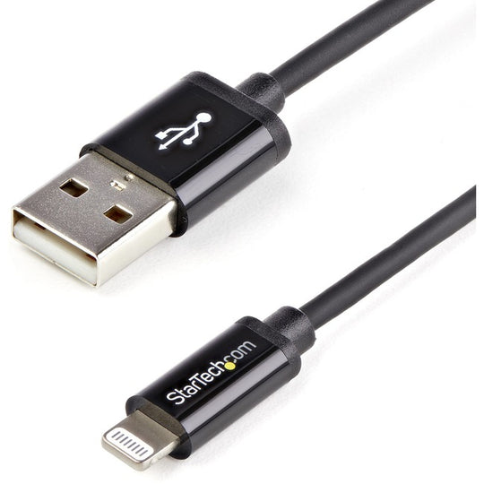 Long Câble Noir Apple 8-pin Connecteur Lightning vers USB pour iPhone / iPod / iPad 6ft (2m)