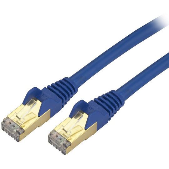 Câble Ethernet CAT6a - Cordon de Raccordement Blindé Anti-Accroc 10 Gigabit Catégorie 6a PoE 100W - Câblage 10GbE Bleu Certifié UL/TIA 35ft