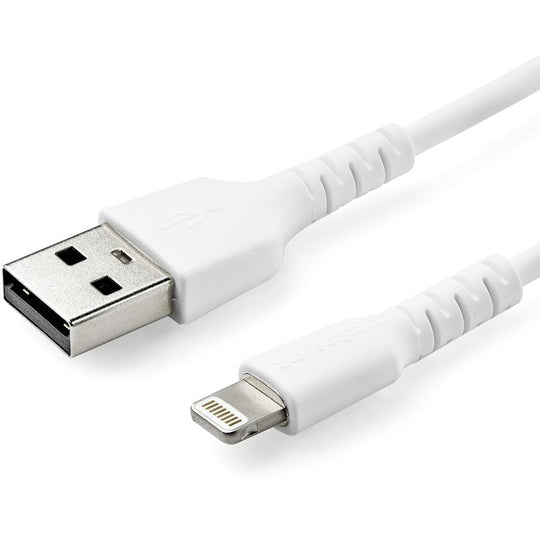 Câble USB-A vers Lightning Blanc Robuste, Câble de Charge/Synchronisation Ultra Résistant pour iPhone/iPad Apple Certifié MFi – 1 m (3 pi)