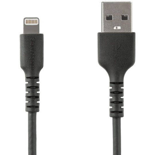 Câble USB-A vers Lightning Noir Robuste, Câble de Charge/Synchronisation Ultra Résistant pour iPhone/iPad Apple Certifié MFi – 1 m (3 pi)