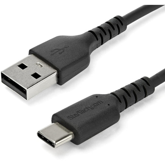 Câble de Charge USB A vers USB C - Charge Rapide Durable & Sync USB 2.0 vers Cordon de Données USB Type C - Fibre Aramide M/M 3A Noir 6ft (2m)