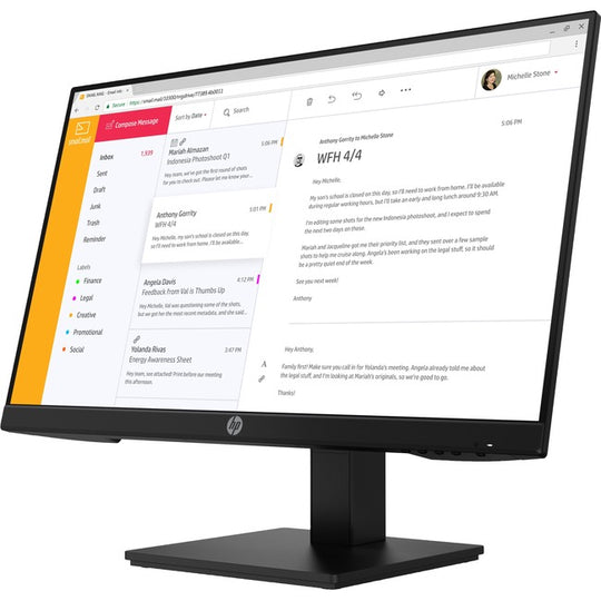 HP P24h G4 23.8" Moniteur LCD Plein HD - 16:9 - Noir