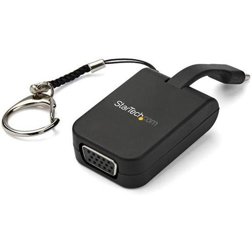 Adaptateur USB C vers VGA Compact - Convertisseur d'Affichage USB Type-C vers VGA Actif 1080p avec Anneau de Porte-Clés - Compatible Thunderbolt 3