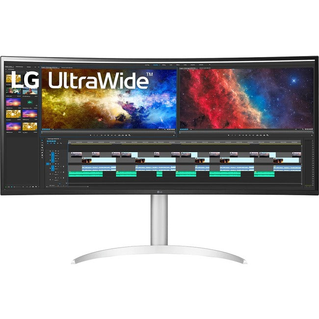 LG Ultrawide 38WP85C-W 37.5" UW-QHD+ Ecran Courbé LCD Moniteur - 21:9 - Argent, Blanc