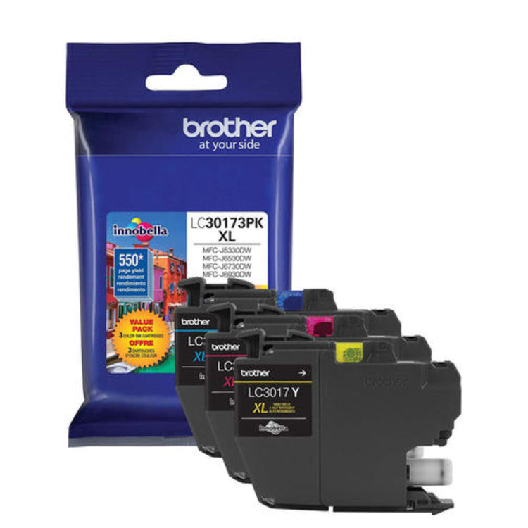 BROTHER LC30173PKS Color 3-Pack Original Inkjet Cartridge - Cartouches Certifiées