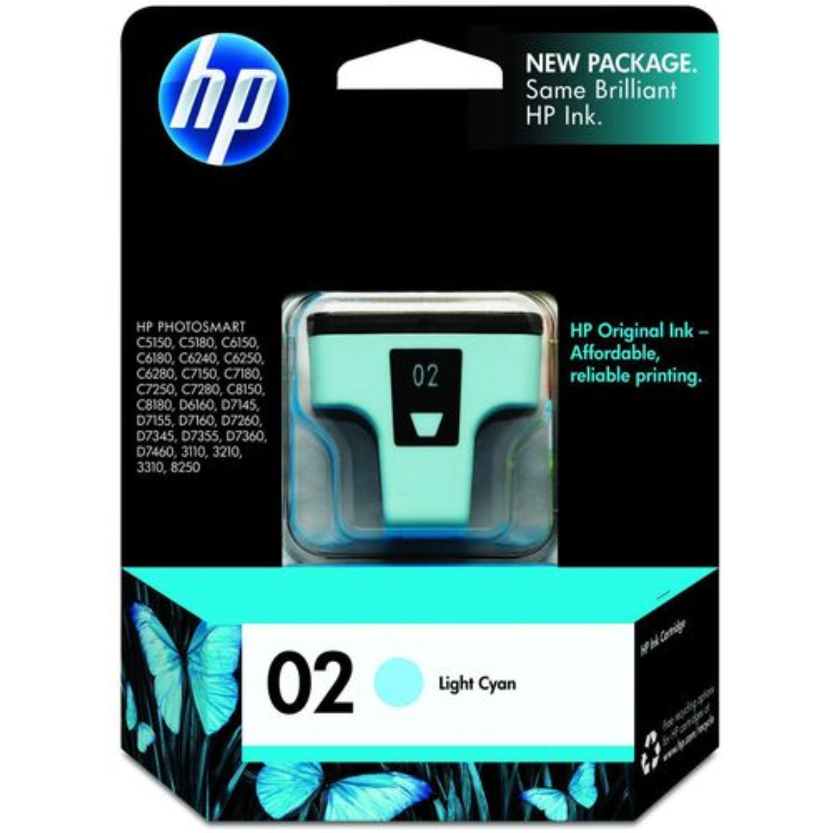 HP 02 (C8774WN) Photo Cyan Original Inkjet Cartridge - Cartouches Certifiées