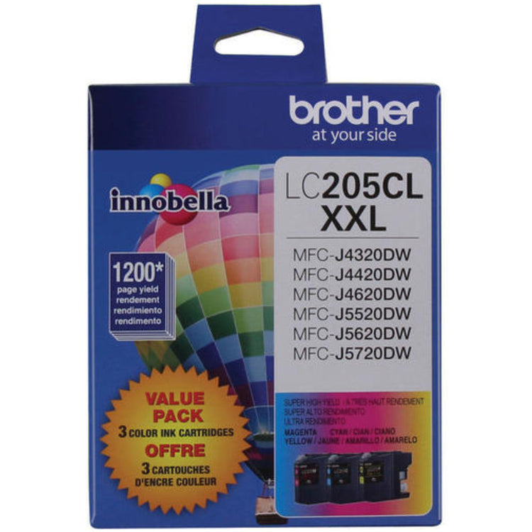 BROTHER LC205CL (LC2053PKS) Color 3-Pack Original Inkjet Cartridge - Cartouches Certifiées