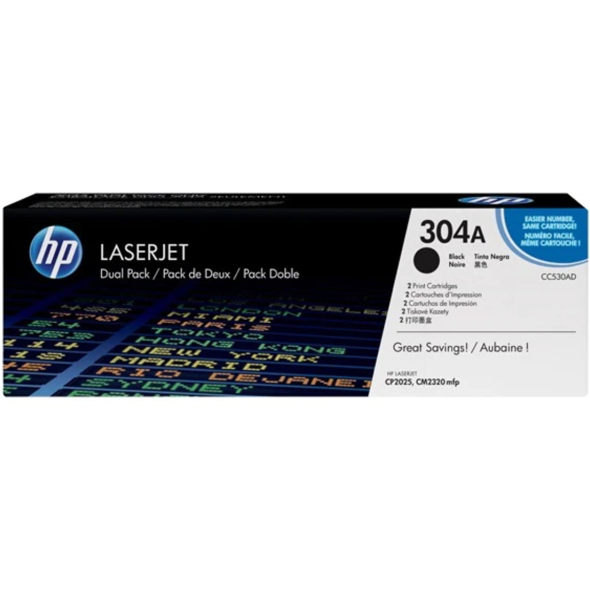 HP CC530AD (304A) Black Original Toner Cartridge - Cartouches Certifiées