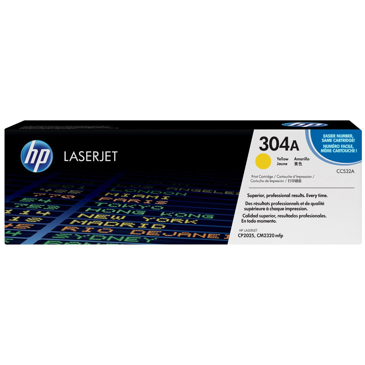 HP CC532A (304A) Yellow Original Toner Cartridge - Cartouches Certifiées