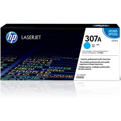 HP CE741A (307A) Cyan Original Toner Cartridge - Cartouches Certifiées