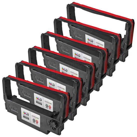 Compatible EPSON ERC-30BR x 6 Black / Red Ribbon Premium Quality - Cartouches Certifiées