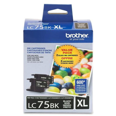 BROTHER LC75BK (LC752PKS) Black 2-Pack Original Inkjet Cartridge - Cartouches Certifiées