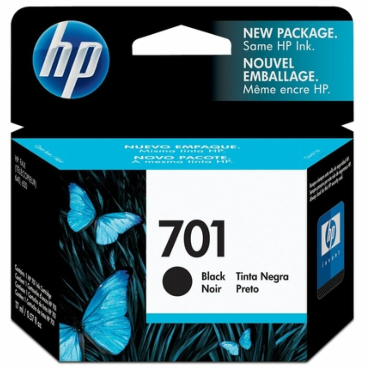 HP 701 (CC635A) Black Original Inkjet Cartridge - Cartouches Certifiées