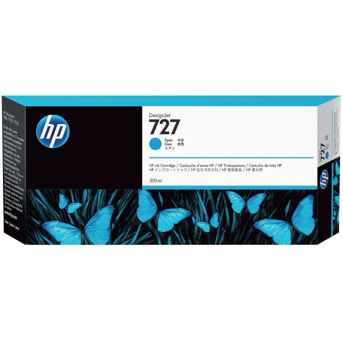 HP 727 - 300 ml (F9J76A) Cyan Original Inkjet Cartridge - Cartouches Certifiées