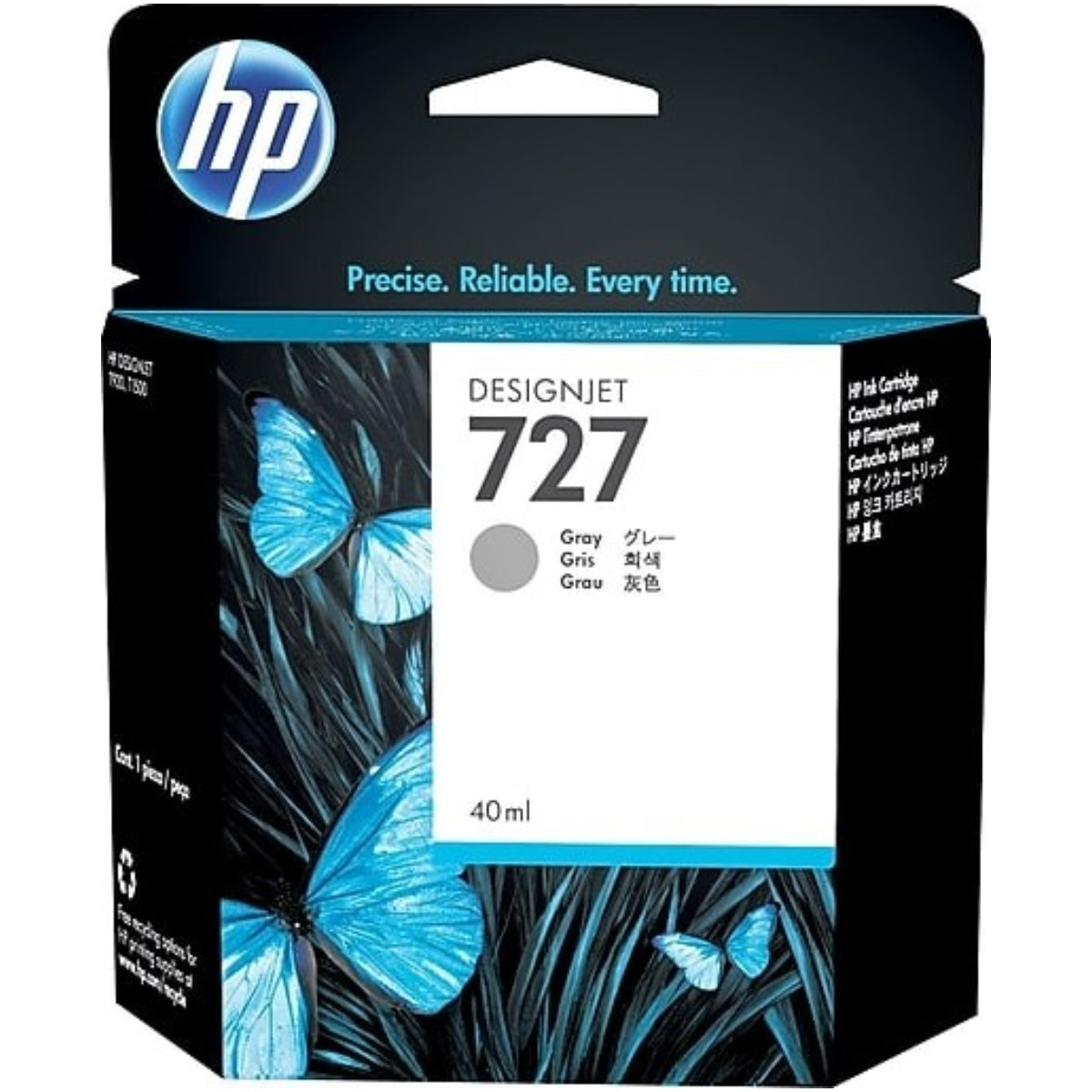 HP 727 - 40 ml (B3P13A) Gray Original Inkjet Cartridge - Cartouches Certifiées