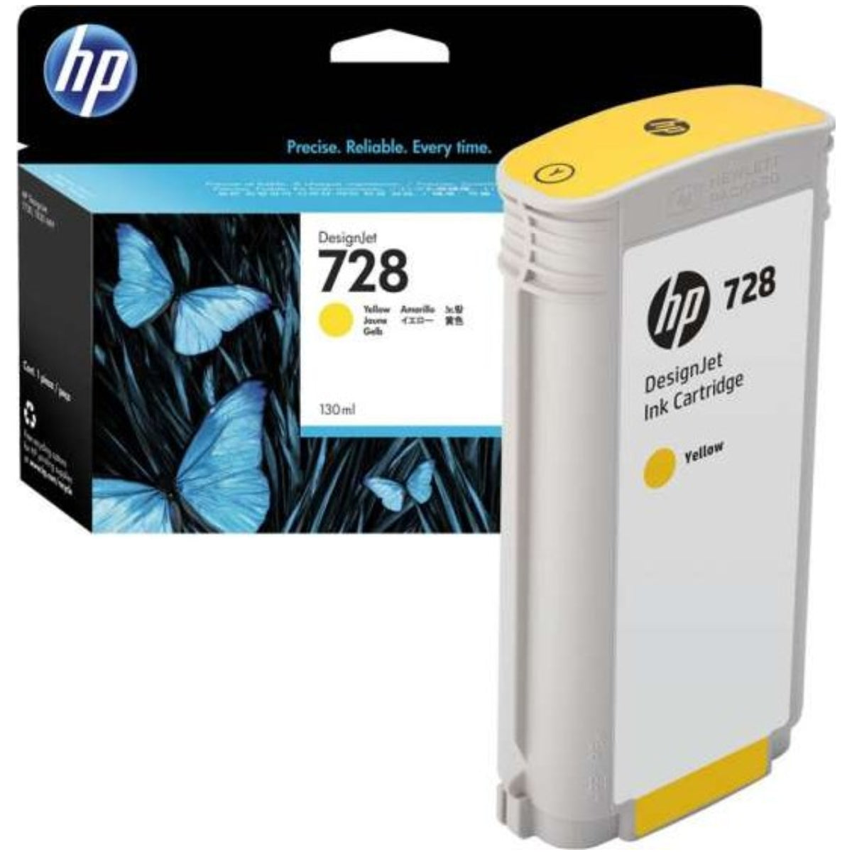 HP 728 - 130 ml (F9J65A) Yellow Original Inkjet Cartridge - Cartouches Certifiées