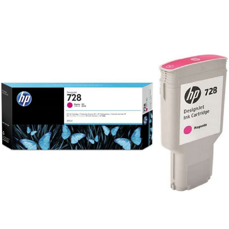 HP 728 - 300ml (F9K16A) Magenta Original Inkjet Cartridge - Cartouches Certifiées